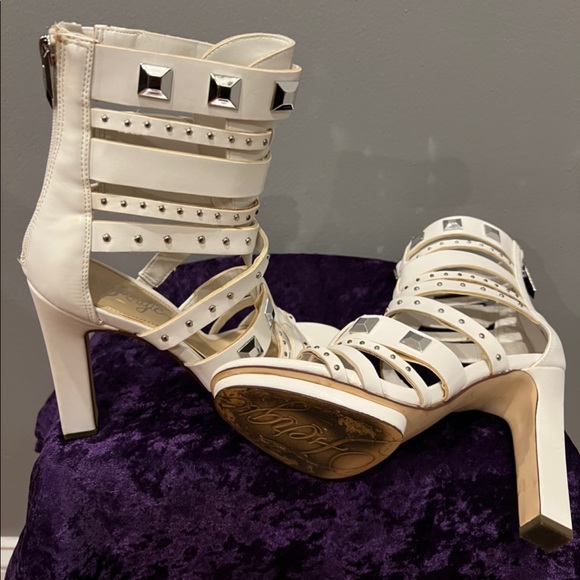 Fergie studded heel strappy, high fashion, only worn once, small nicks, box worn - Picture 5 of 6